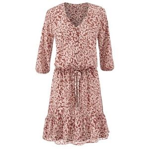 CAbi Sienna Boho Peasant Ruffle Floral Dress Tie Small